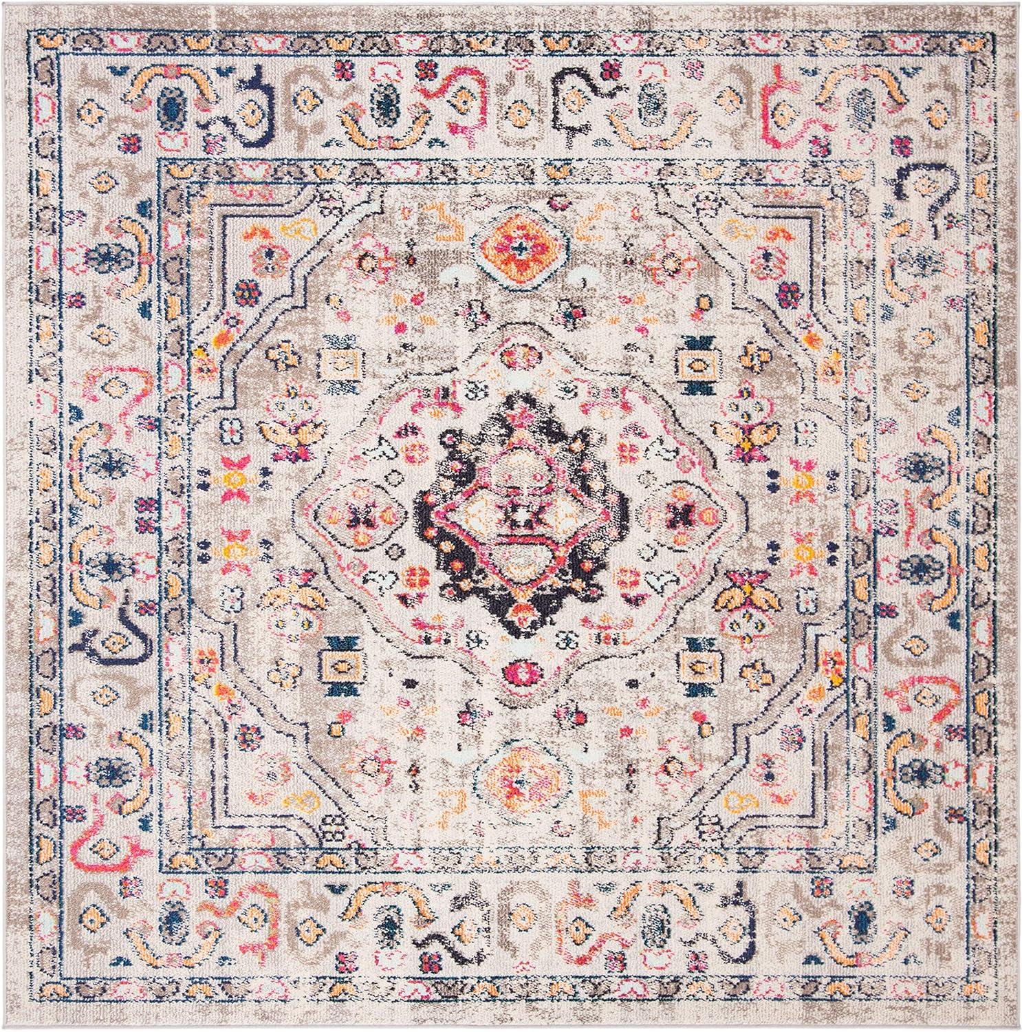 Madison MAD468 Power Loomed Indoor Area Rug - Grey/Blue - 6'7"x6'7" - Safavieh