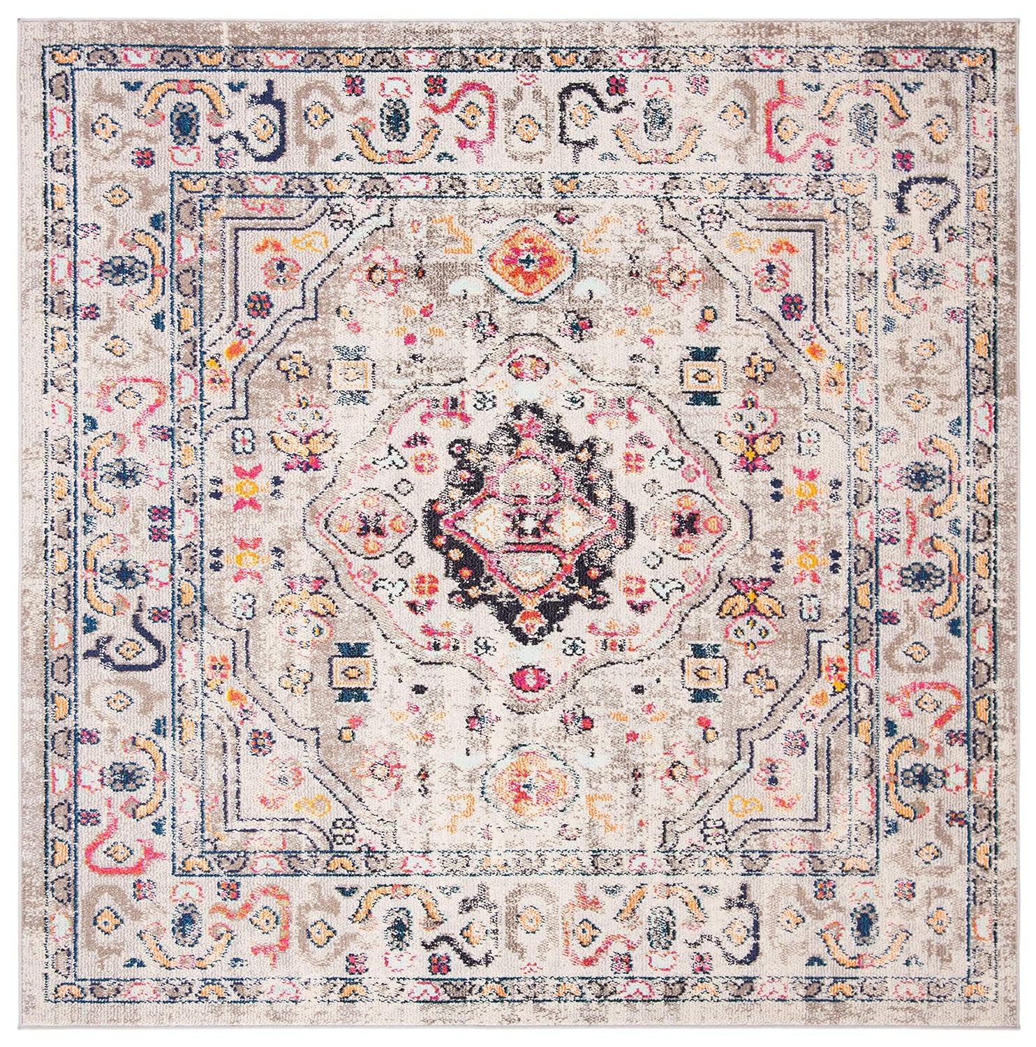 Madison MAD468 Power Loomed Indoor Area Rug - Grey/Blue - 6'7"x6'7" - Safavieh