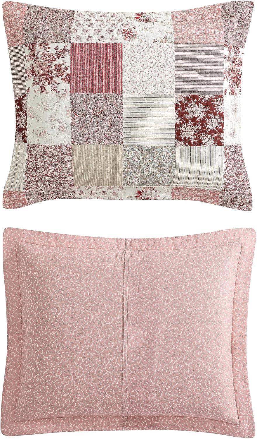 Laura Ashley Celina Patchwork Cotton Reversible Quilt Set