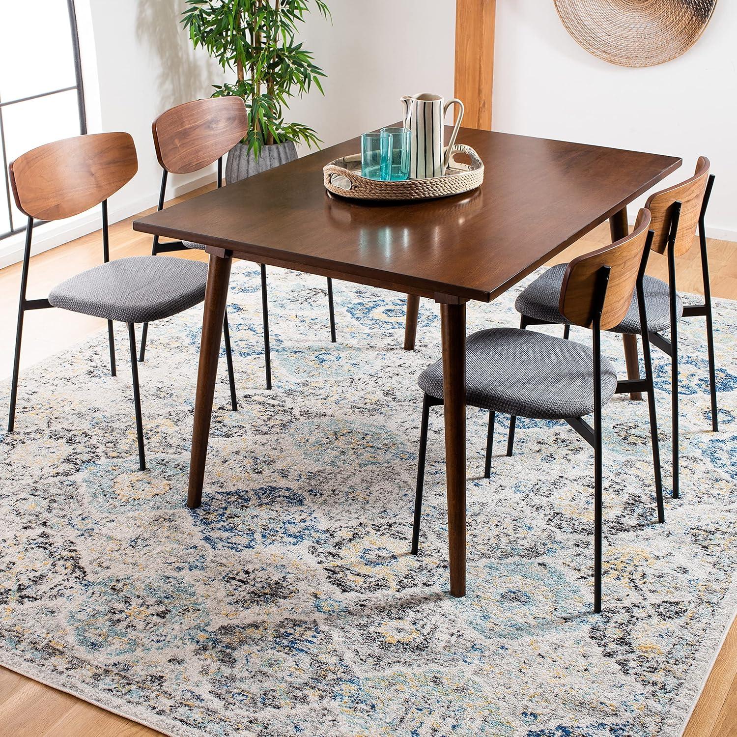 Madison MAD611 Power Loomed Indoor Area Rug - Ivory/Aqua - 9'x9' - Safavieh