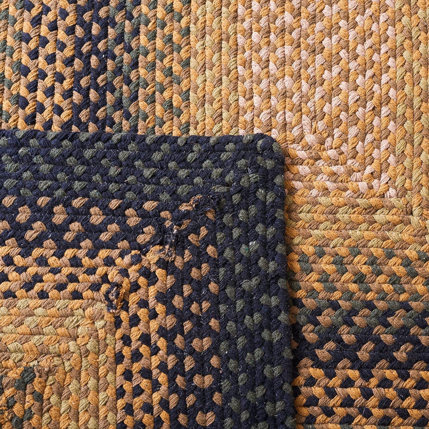 Braided BRD651 Flat Weave Indoor Area Rug - Gold/Sage - 4'x6' - Safavieh