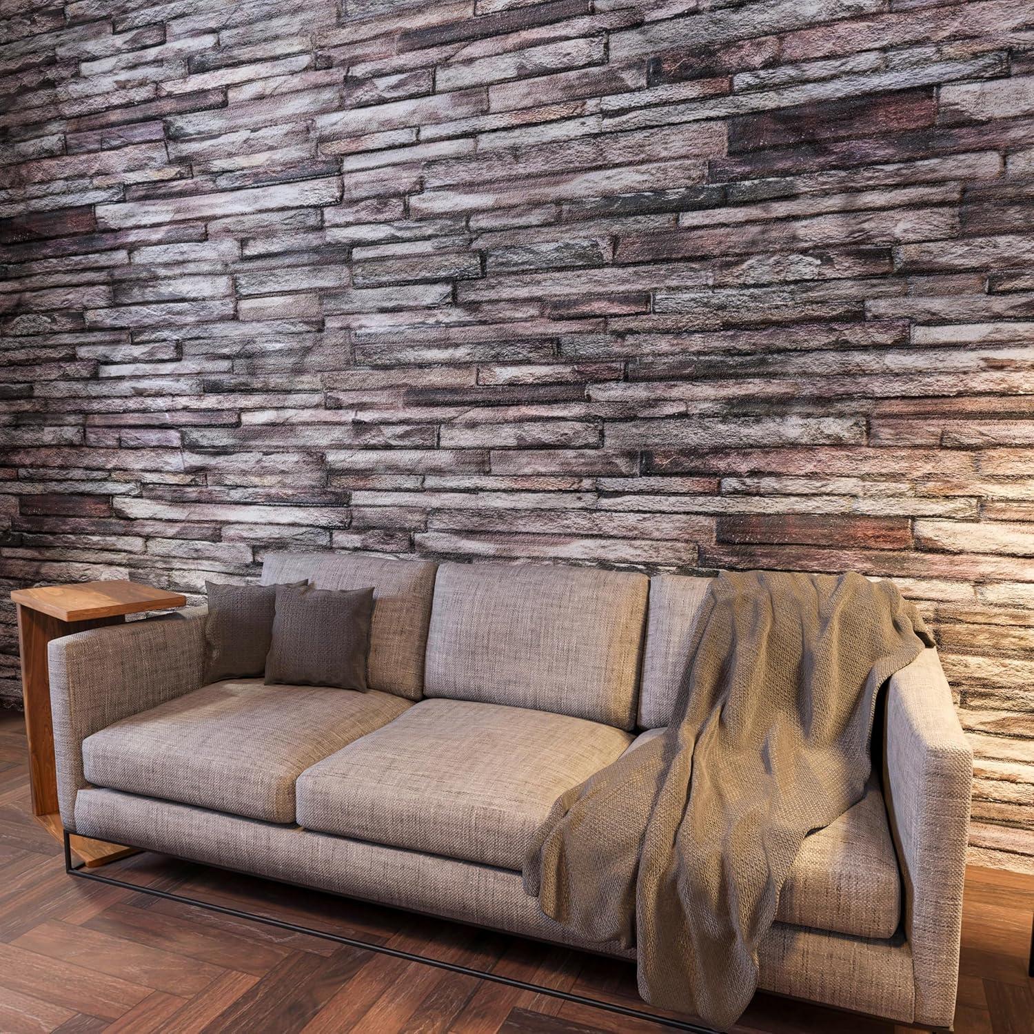 UPP Ultimate Premium Products 3D Brick Effect Wall Panels - Lightweight Styrofoam - Set of 9 Large Panels (20"x40") Covers 48 sq ft - Apply with Wall Adhesive - DIY Home Wall Cladding