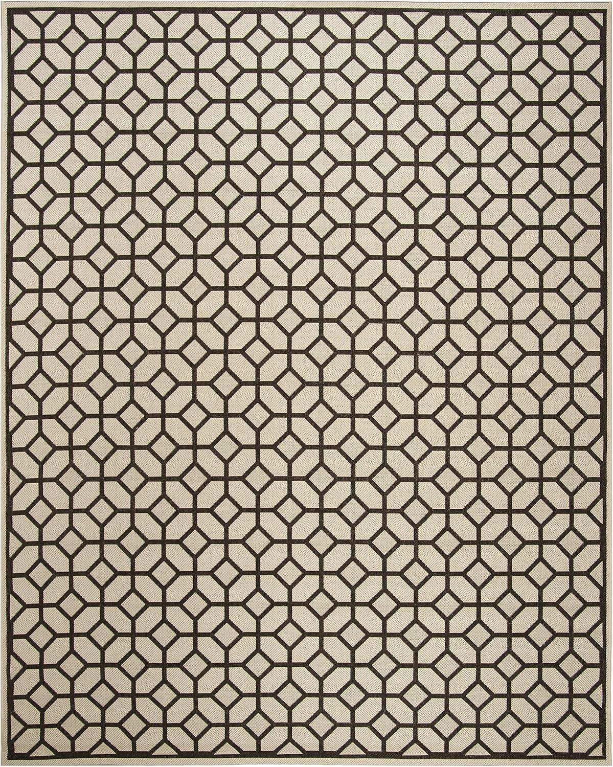 Cassie Natural Brown Geometric 8' x 10' Easy-Care Area Rug