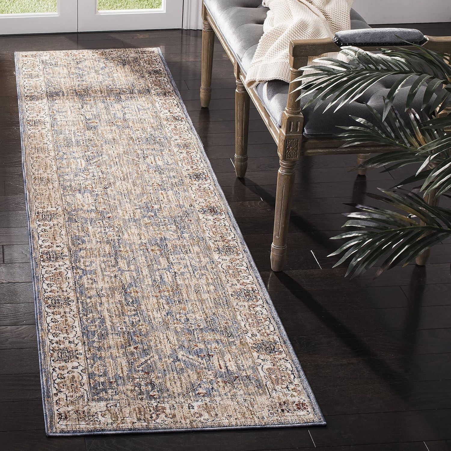 Heirloom HRL704 Power Loomed Runner Rug - Light Blue/Ivory - 2'x8' - Safavieh.