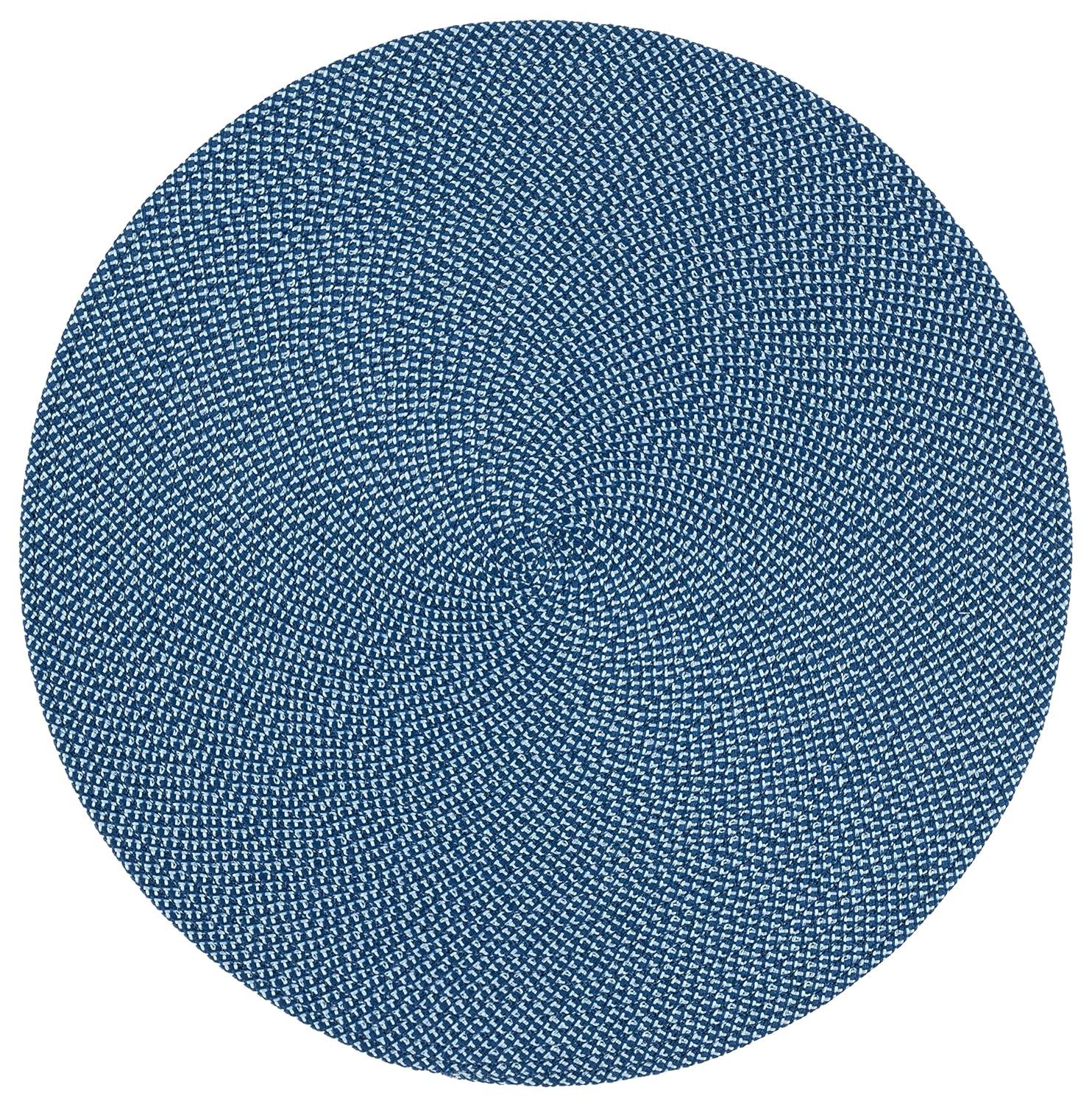 Braided BRD403 Hand Woven Area Rug - Navy - 5' round - Safavieh.