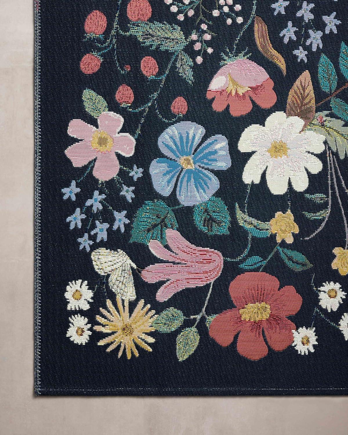 Rifle Paper Co. x Loloi Perennial Black/Navy Indoor / Outdoor Area Rug