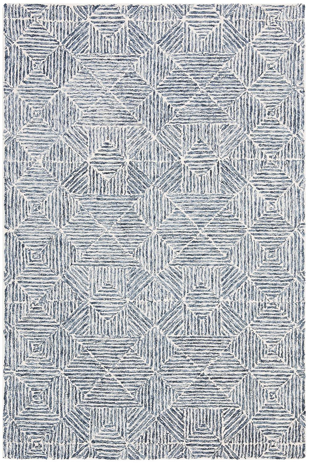 Abstract ABT763 Handmade Indoor Accent Rug - Blue/Ivory - 3'x5' - Safavieh