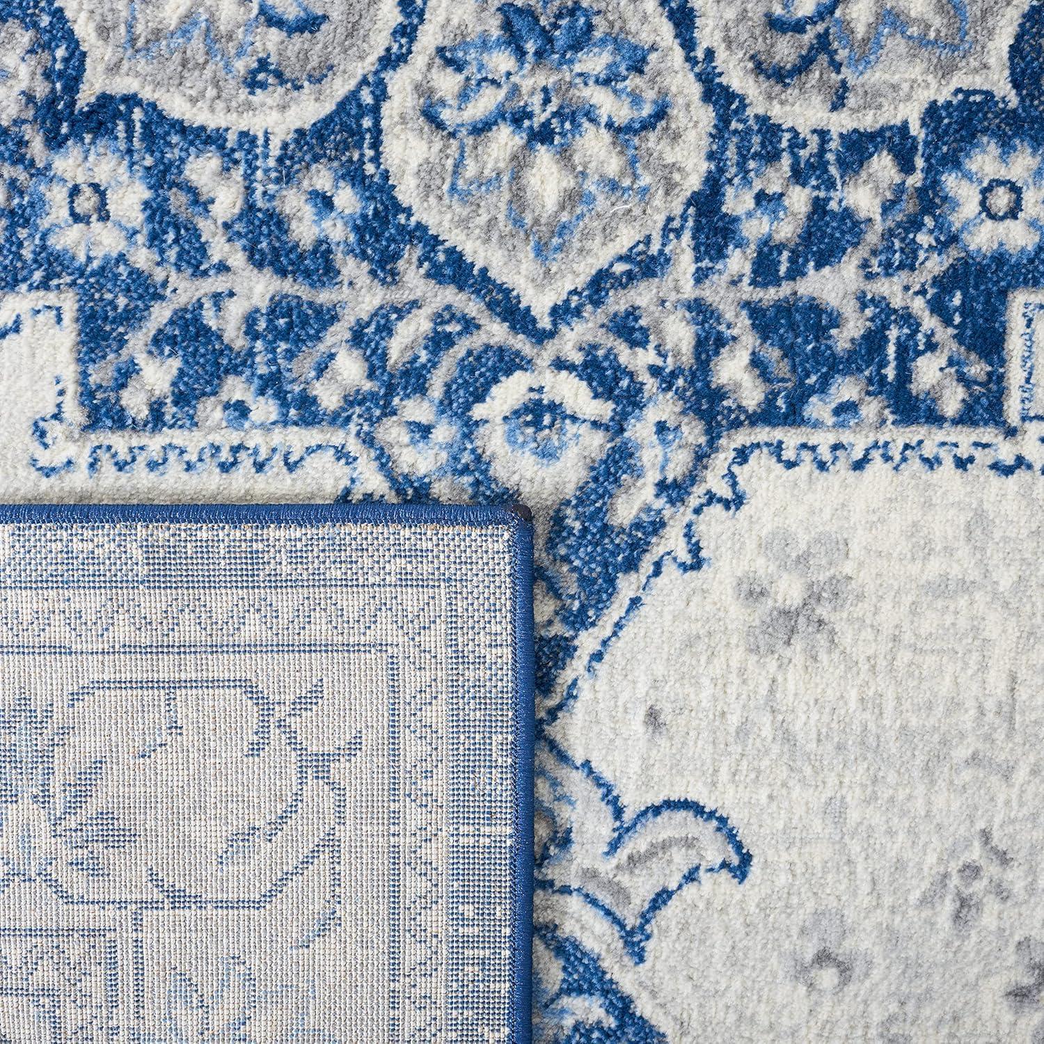 Brentwood BNT826 Power Loomed Indoor Area Rug - Blue/Ivory - 6'7"x6'7" - Safavieh