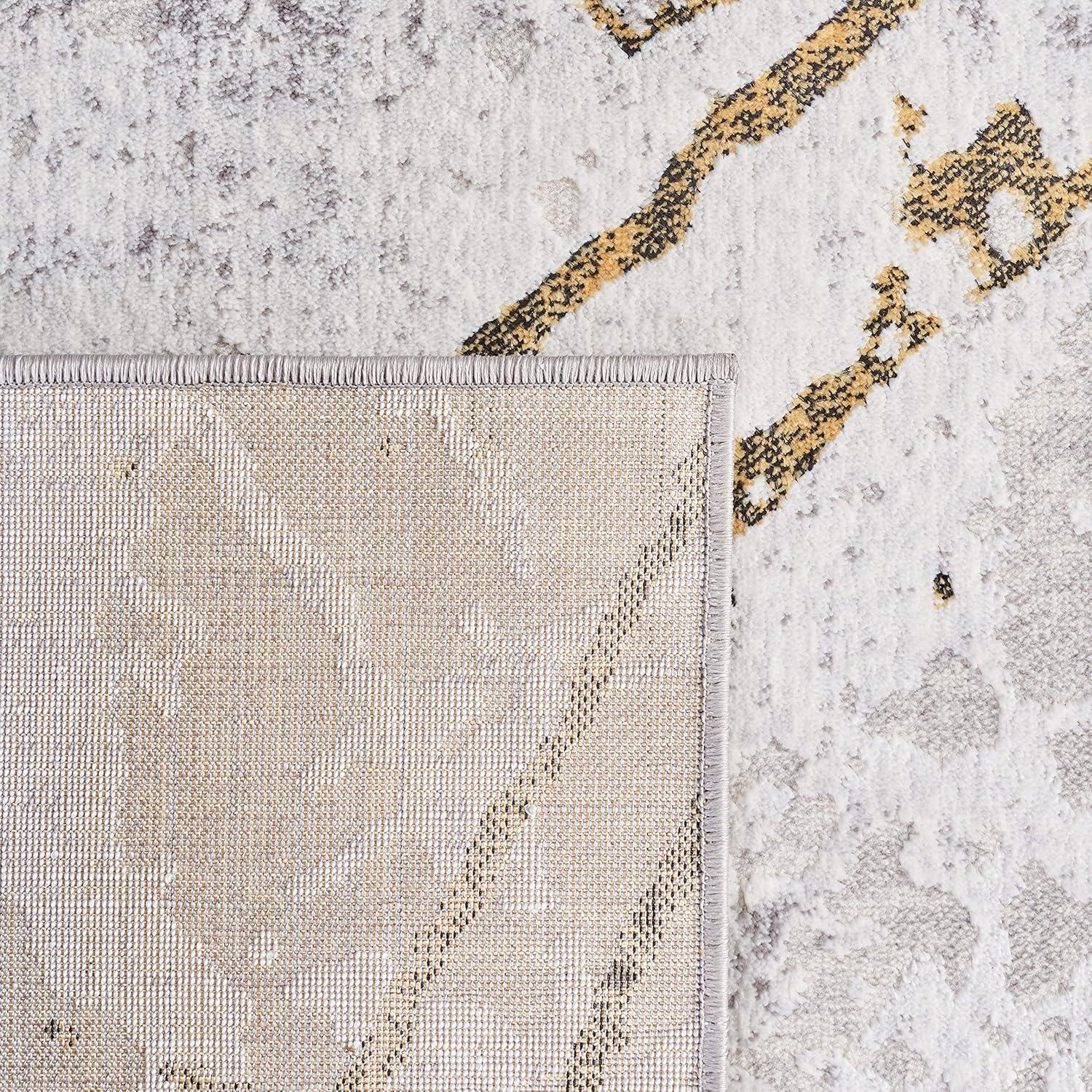 Amelia ALA293 Power Loomed Indoor Area Rug - Grey/Gold - 5'5"x7'7" - Safavieh