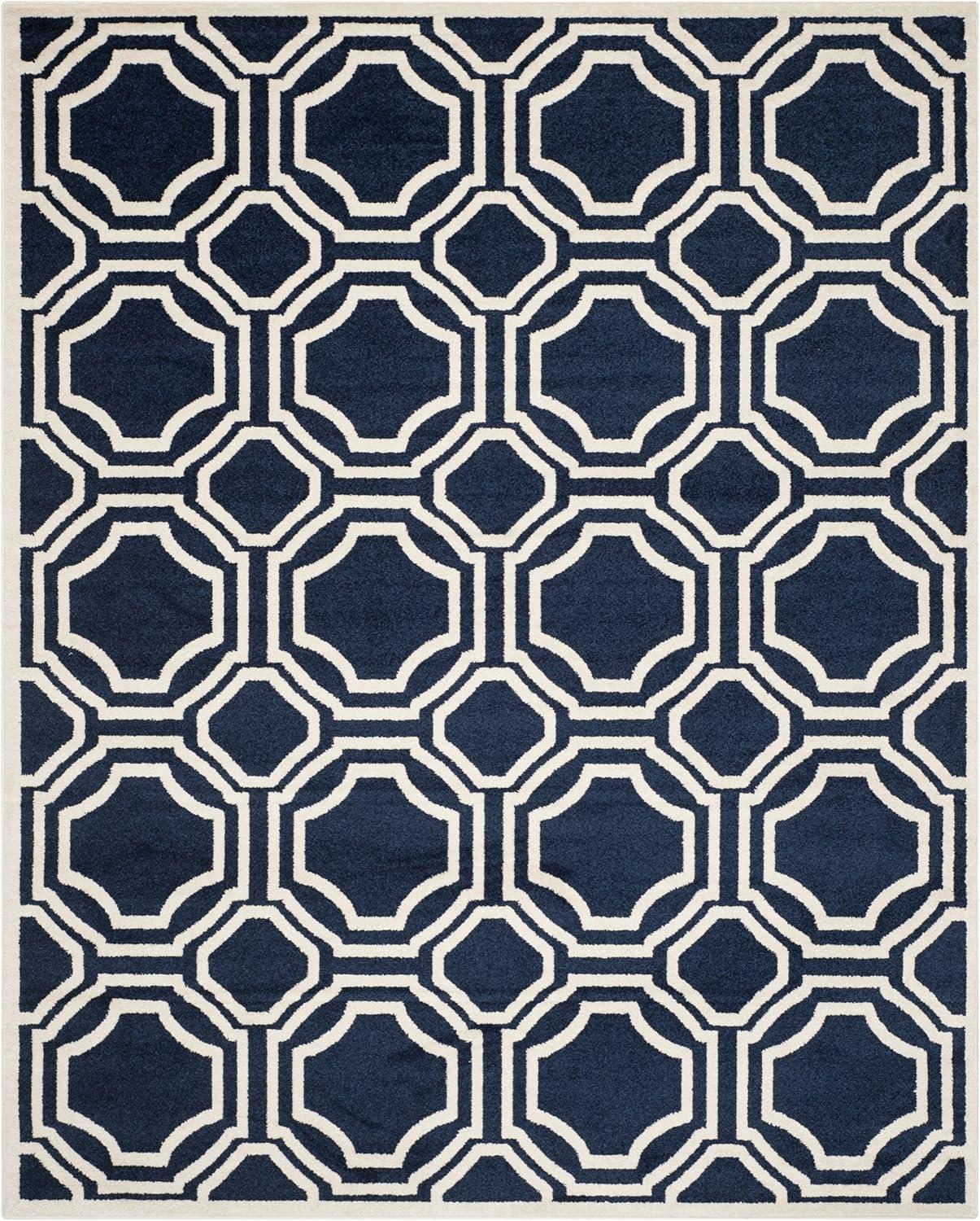 Amherst AMT411 Power Loomed Area Rug - Navy/Ivory - 8'x10' - Safavieh.