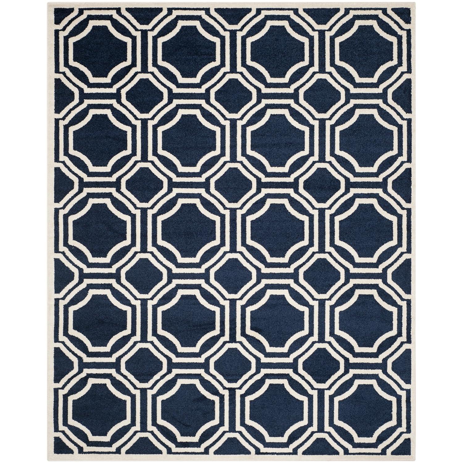 Amherst AMT411 Power Loomed Area Rug - Navy/Ivory - 8'x10' - Safavieh.