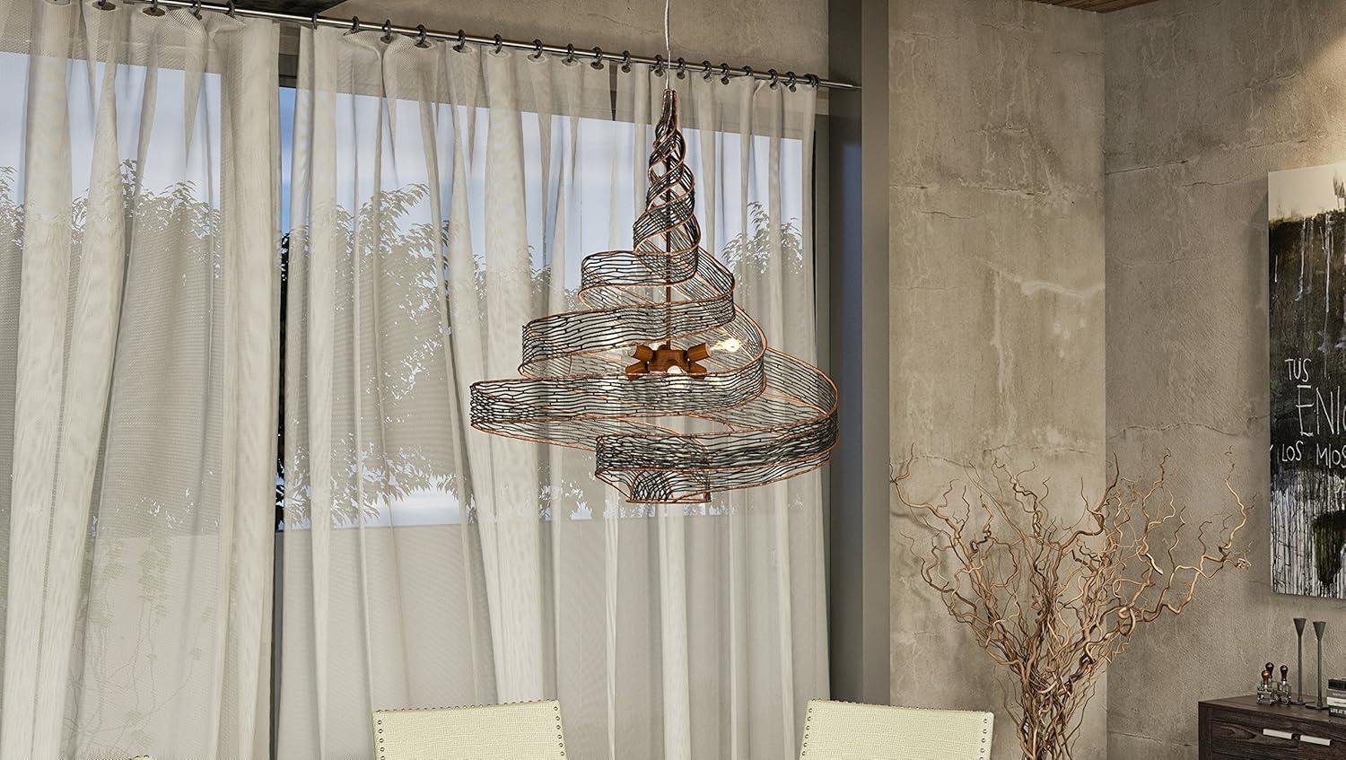 Hammered Ore Finish Hand-Forged Steel 6-Light Pendant
