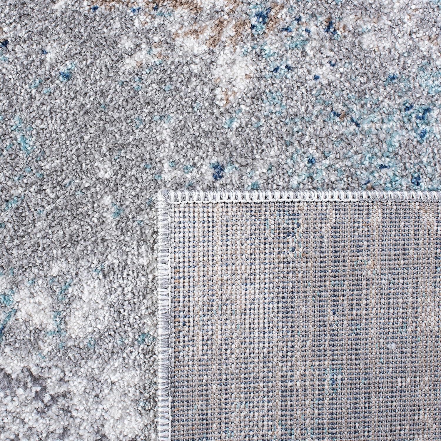 Aston ASN708 Power Loomed Indoor Area Rug - Grey/Blue - 8'x10' - Safavieh