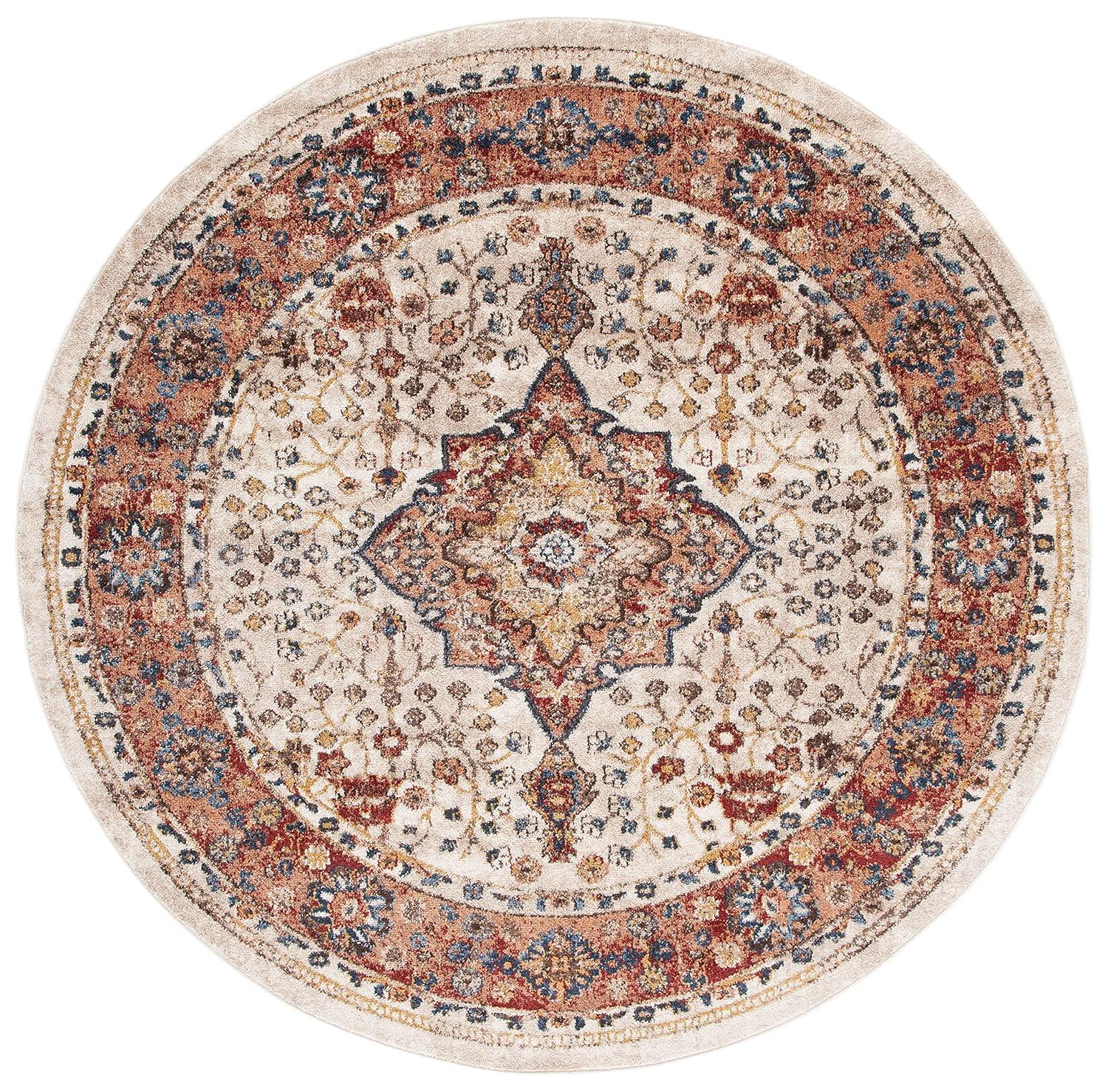 Bijar BIJ652 Power Loomed Area Rug - Brown/Rust - 3'x3' - Safavieh.
