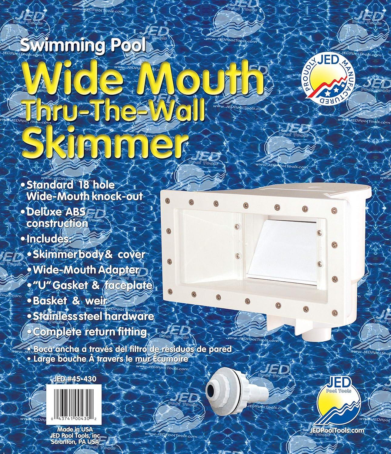 Jed Pool Tools JED45430 Wide-Mouth Thru-the-Wall Skimmer, White