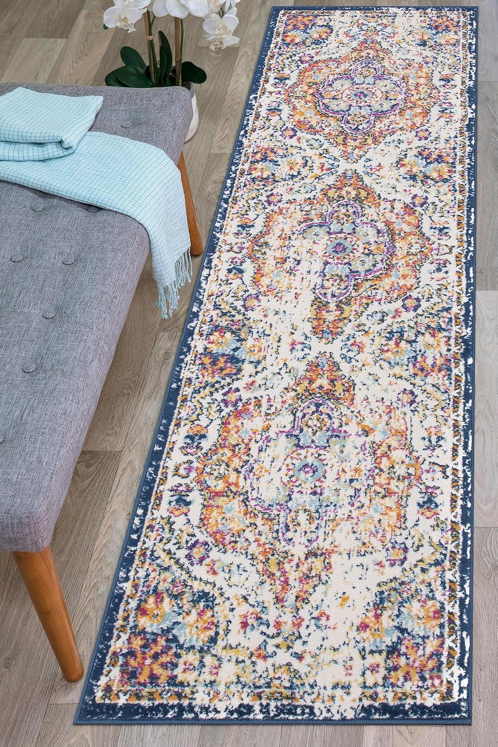 World Rug Gallery Distressed Vintage Bohemian Area Rug