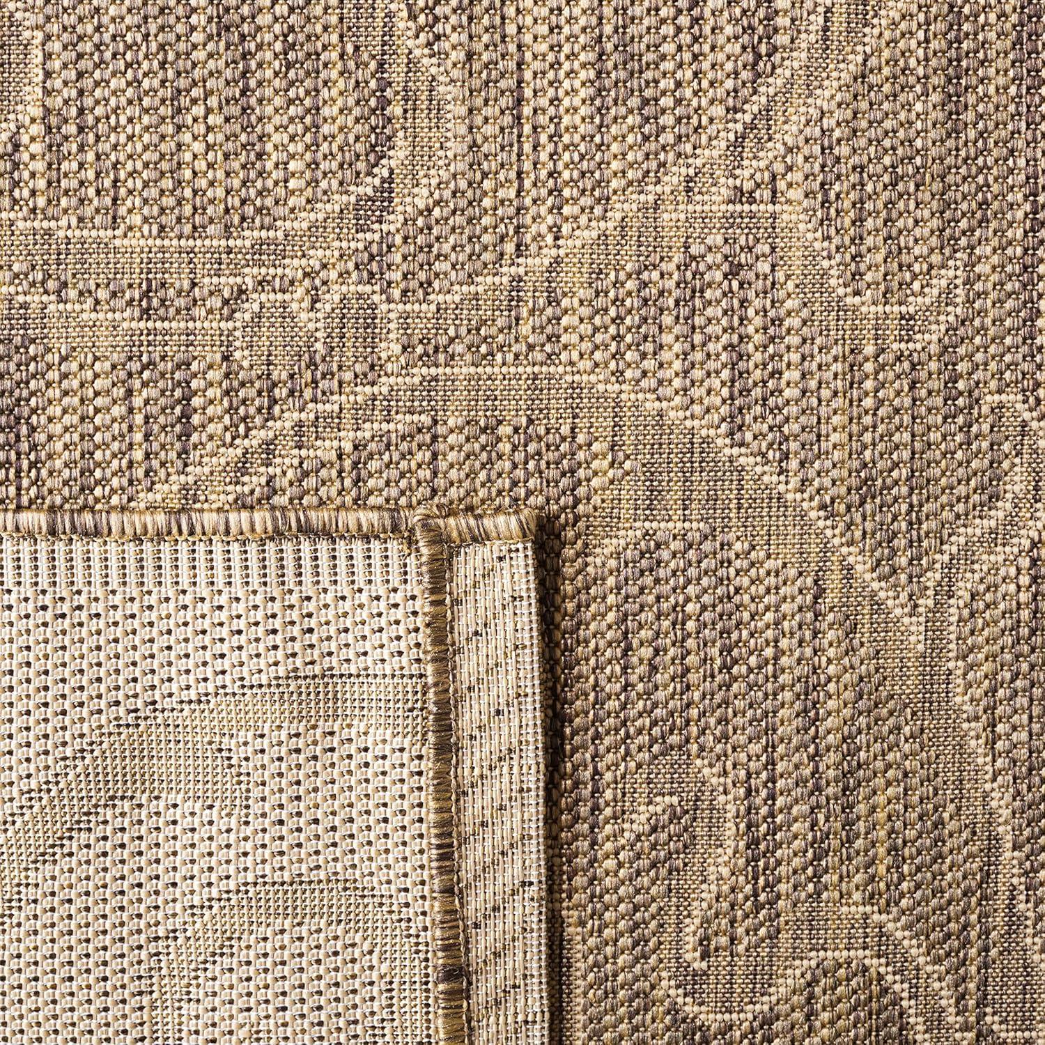 Courtyard CY2665 Power Loomed Indoor and Outdoor Area Rug - Brown/Natural - 9'x12' - Safavieh