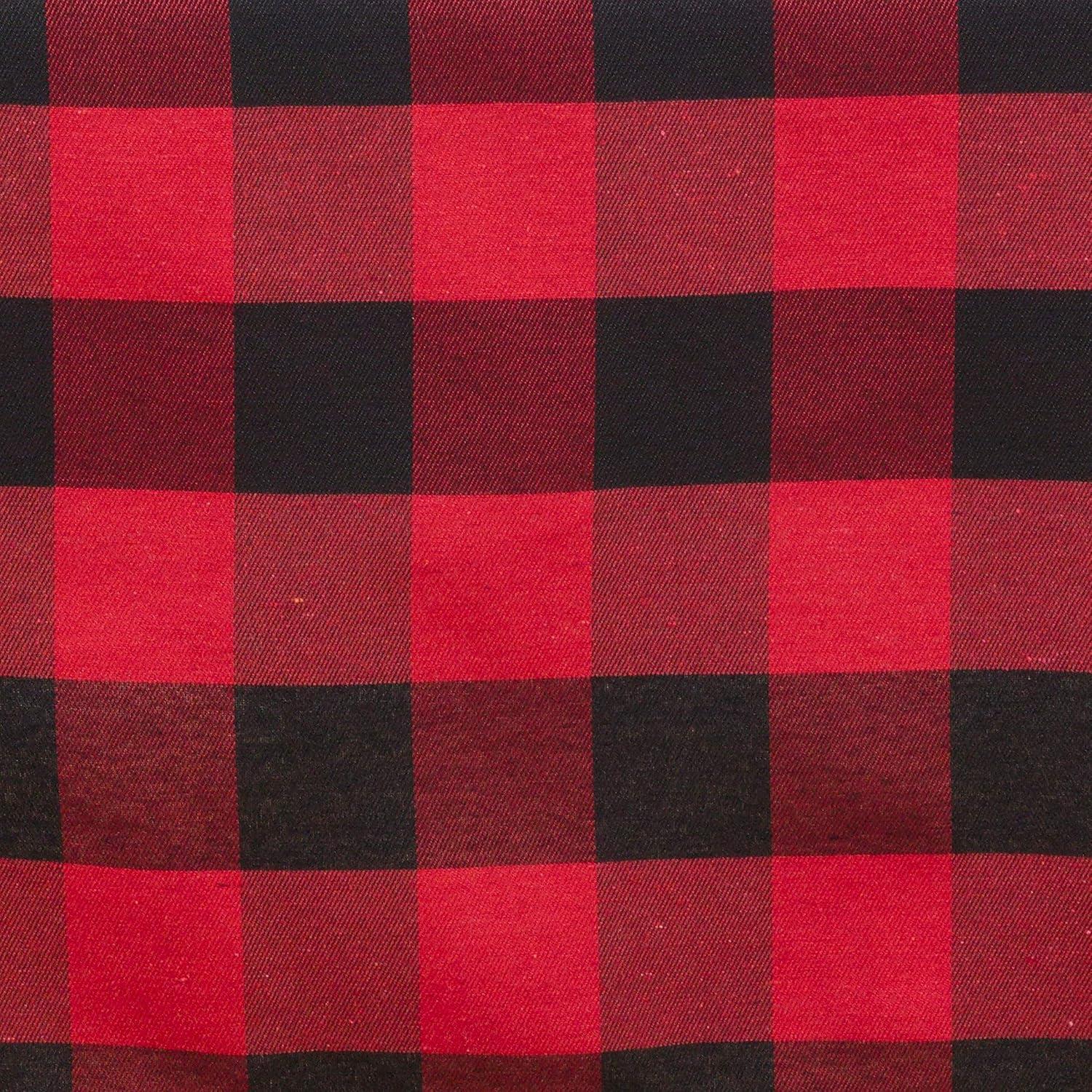 16"x72" Buffalo Plaid Check Classic Casual Everyday Table Runner Red - Saro Lifestyle: Cotton-Poly Blend, Machine Washable