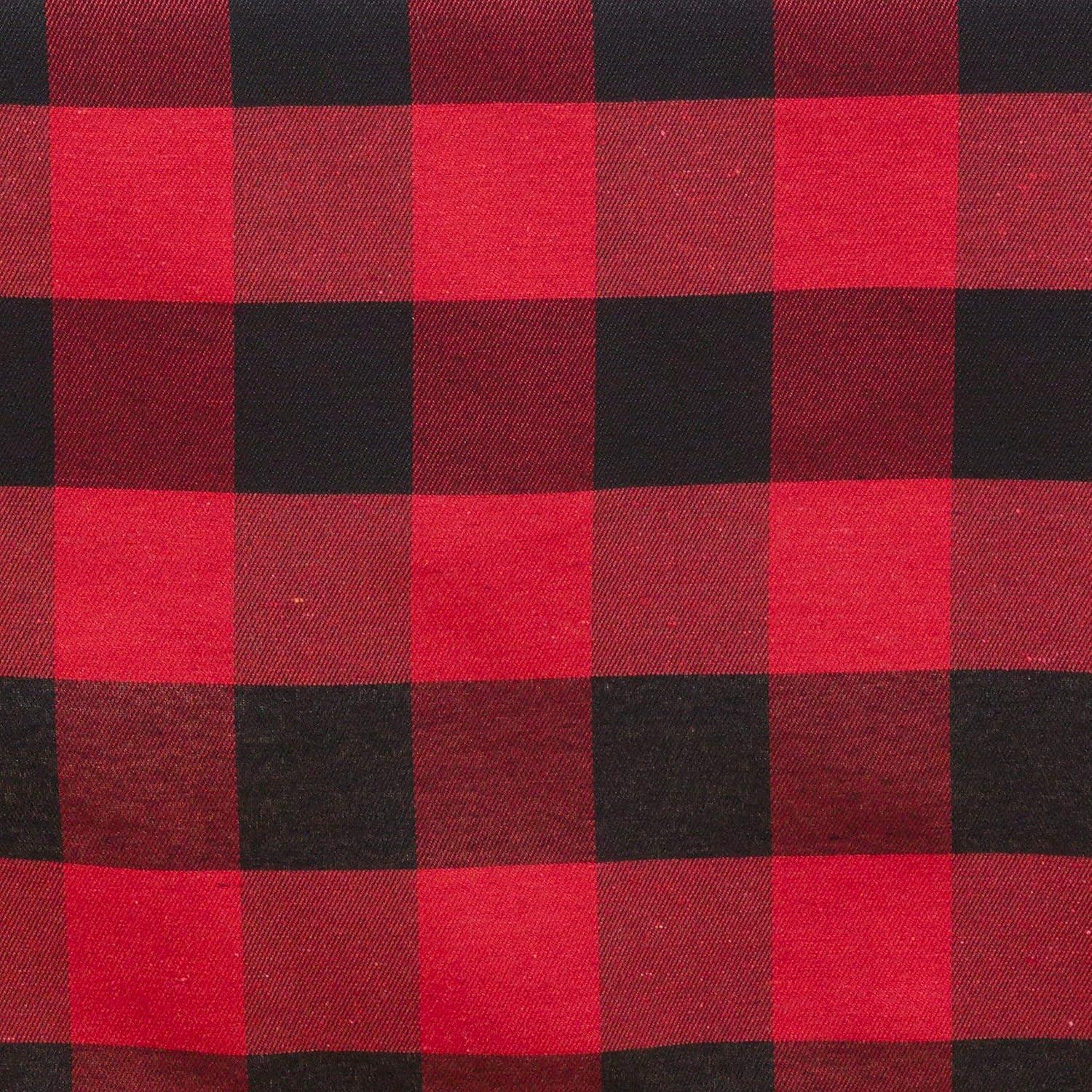 16"x72" Buffalo Plaid Check Classic Casual Everyday Table Runner Red - Saro Lifestyle: Cotton-Poly Blend, Machine Washable