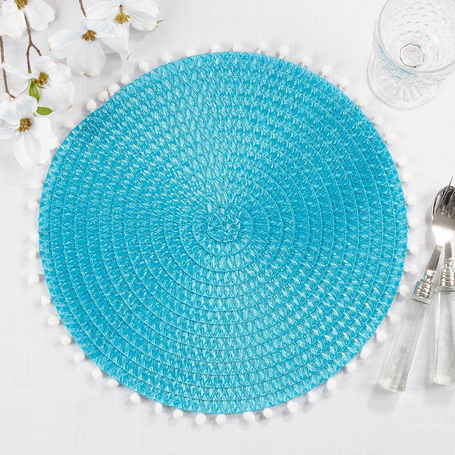 Saro Lifestyle Pom Pom Design Placemat (Set of 4)