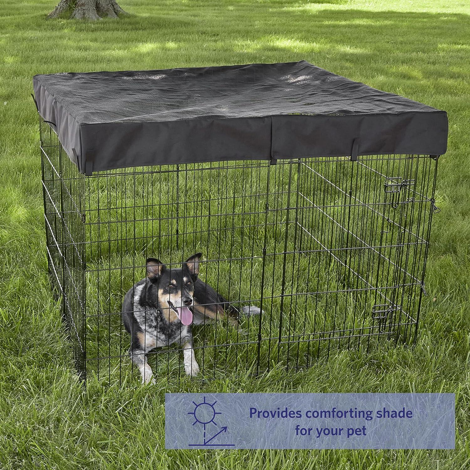 Black Square Fabric Mesh Top for Pet Exercise Pen