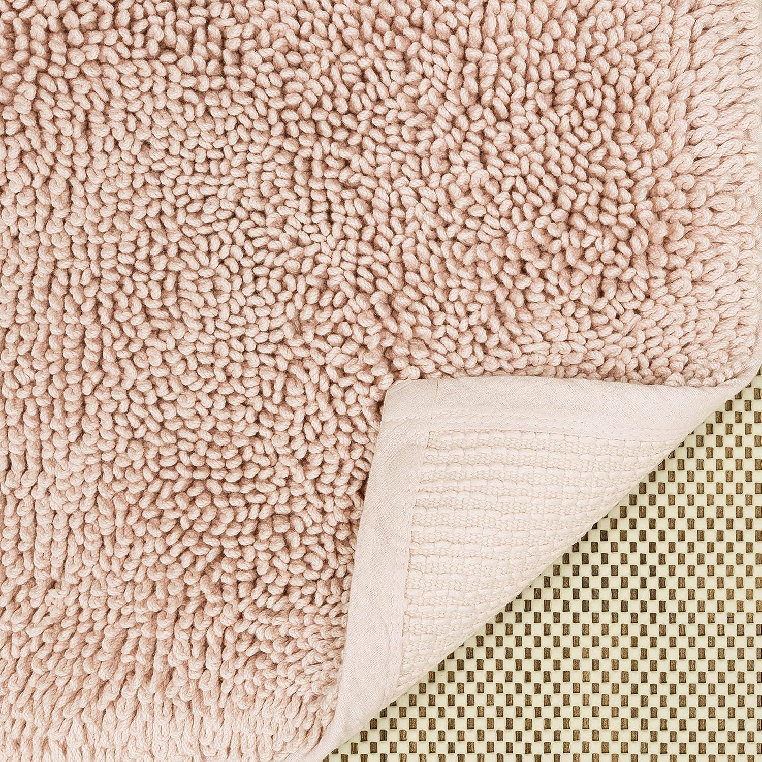 Blush Cotton High-Pile 24" x 60" Bath Rug