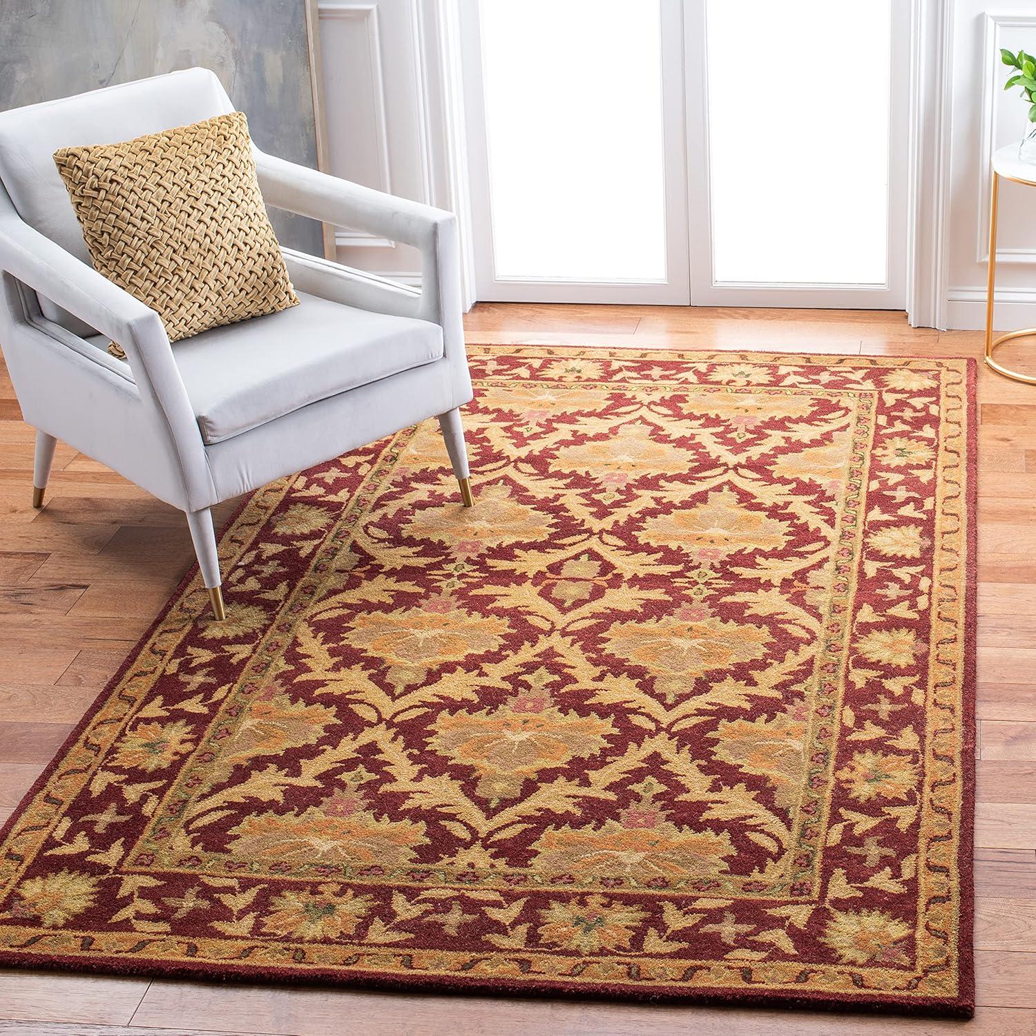 SAFAVIEH Antiquity Diarmait Oriental Wool Area Rug, Wine/Gold, 3' x 5'