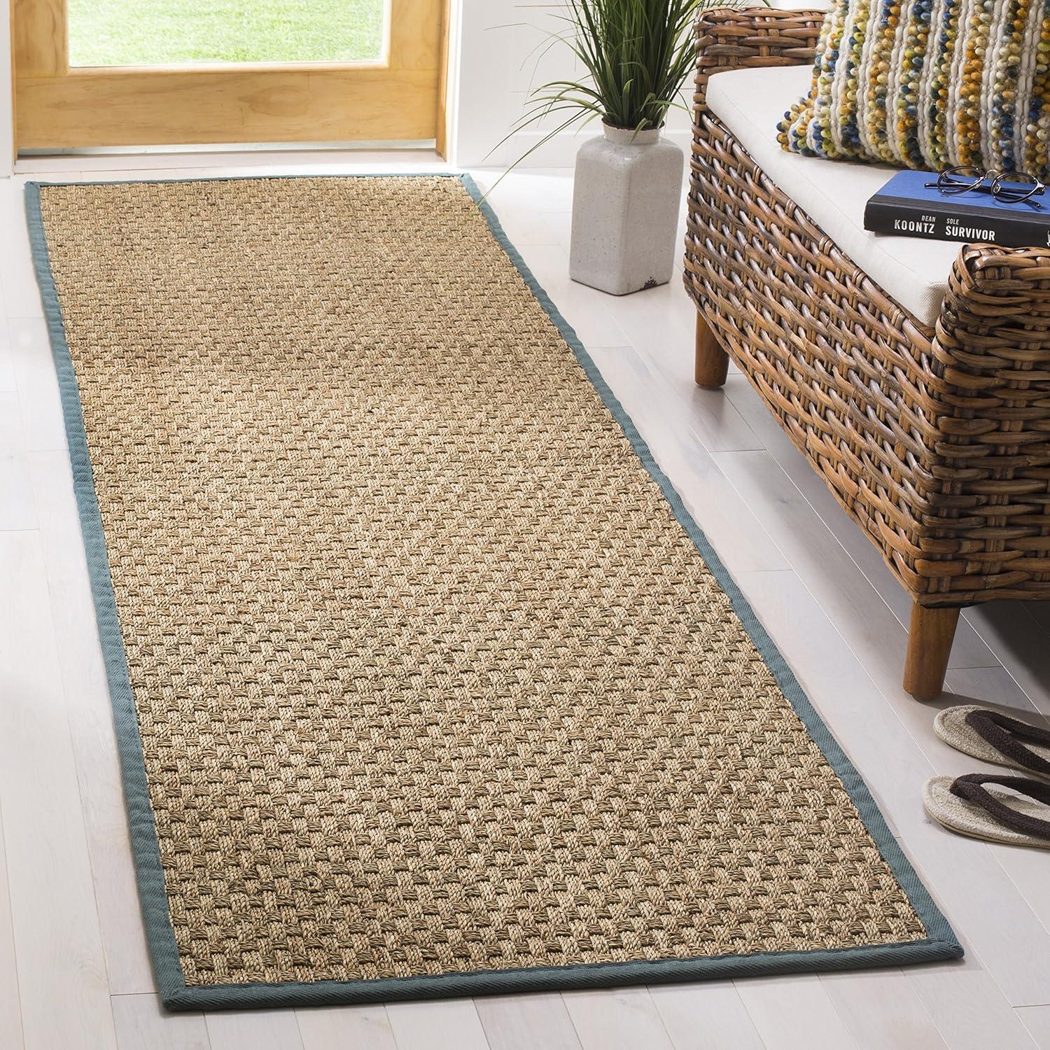 Natural Fiber NF114 Power Loomed Indoor Accent Rug - Natural/Light Blue - 2'x3' - Safavieh.