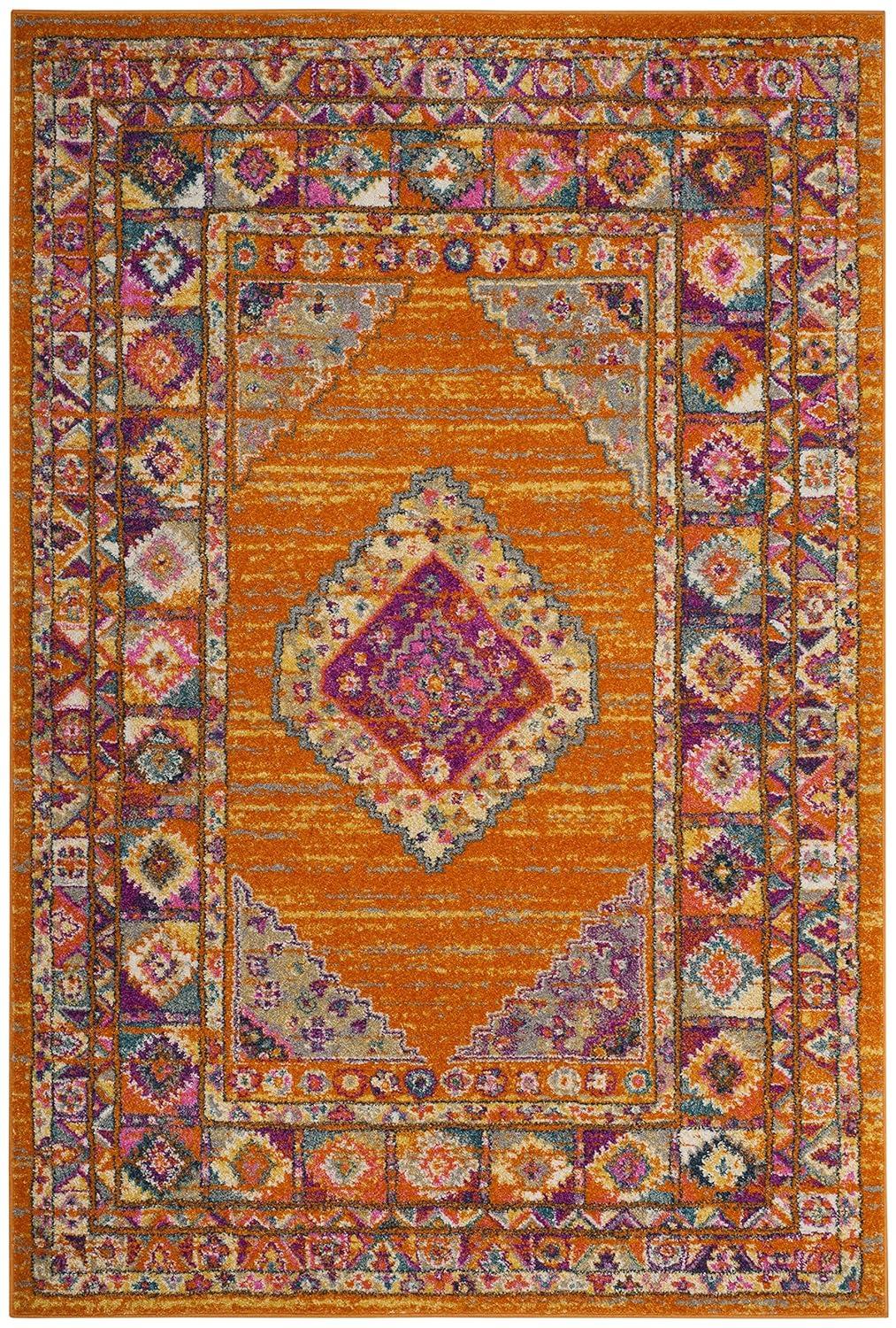 Madison MAD133 Power Loomed Indoor Area Rug - Orange/Fuchsia - 5'1"x7'6" - Safavieh