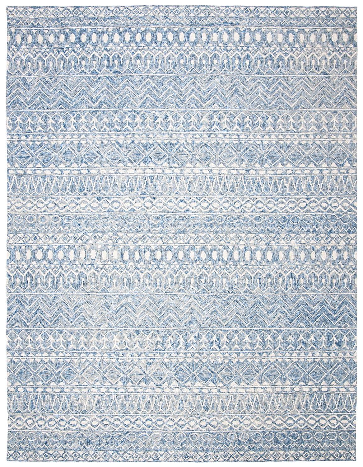 Micro-Loop MLP502 Hand Tufted Indoor Area Rug - Blue/Ivory - 8'x10' - Safavieh