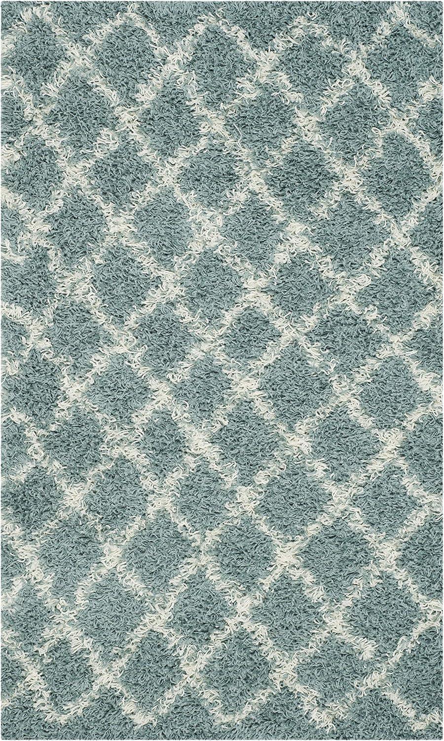 Dallas Shag SGD257 Power Loomed Indoor Accent Rug - Seafoam/Ivory - 3'x5' - Safavieh.