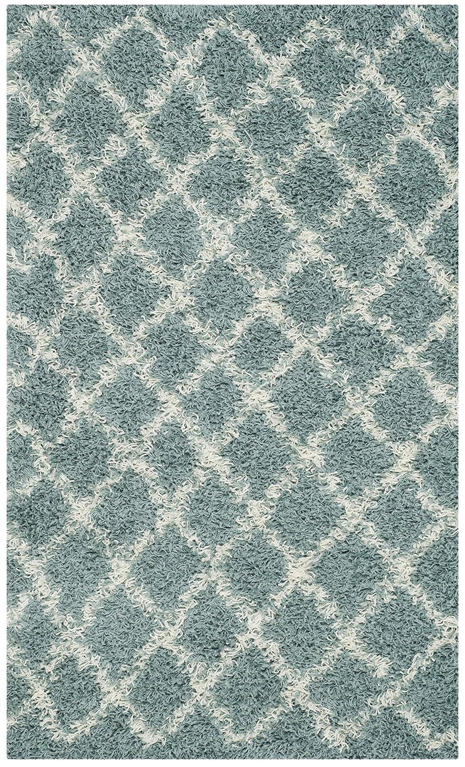 Dallas Shag SGD257 Power Loomed Indoor Accent Rug - Seafoam/Ivory - 3'x5' - Safavieh.