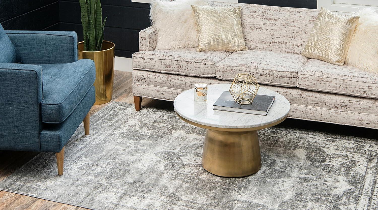 Unique Loom 9' 0 x 12' 0 Sofia Salle Garnier Gray Area Rug