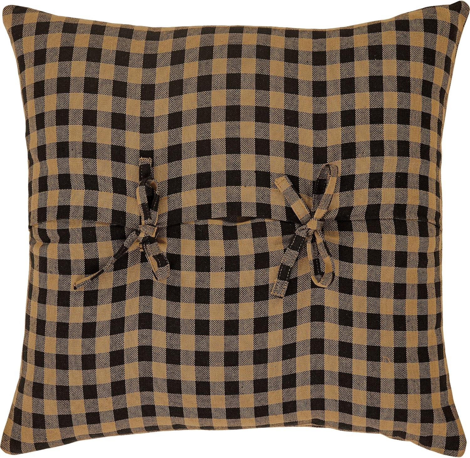 Black Check Pillow Fabric 16x16