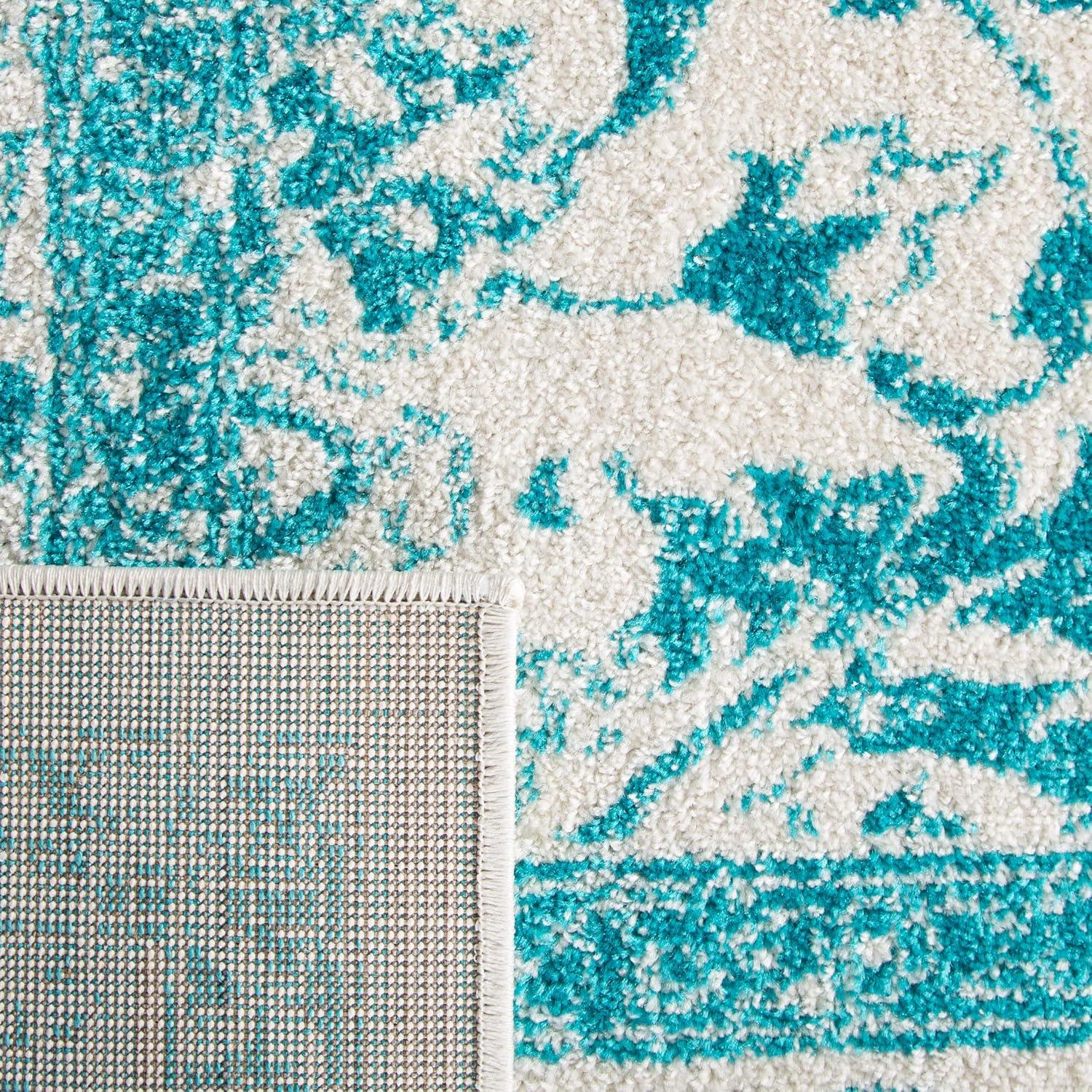 Adirondack ADR109 Machine Made Indoor Area Rug - Ivory/Teal - 8'x10' - Safavieh