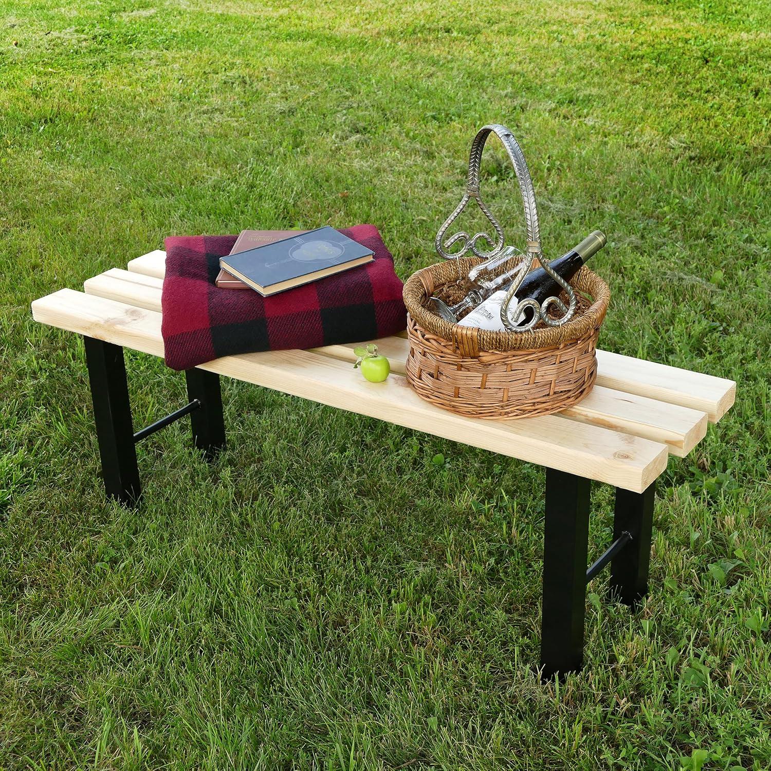 7Penn Industrial Metal Outdoor Table Legs in Black 2pk - 16 Inch Steel Legs