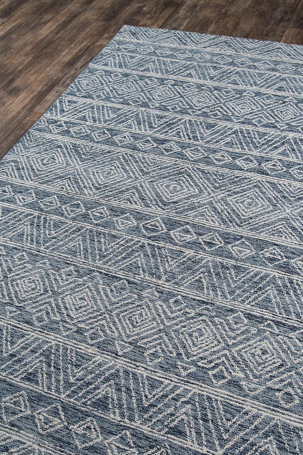 Handmade Mallorca Geometric Wool Area Rug, 9' x 12', Gray