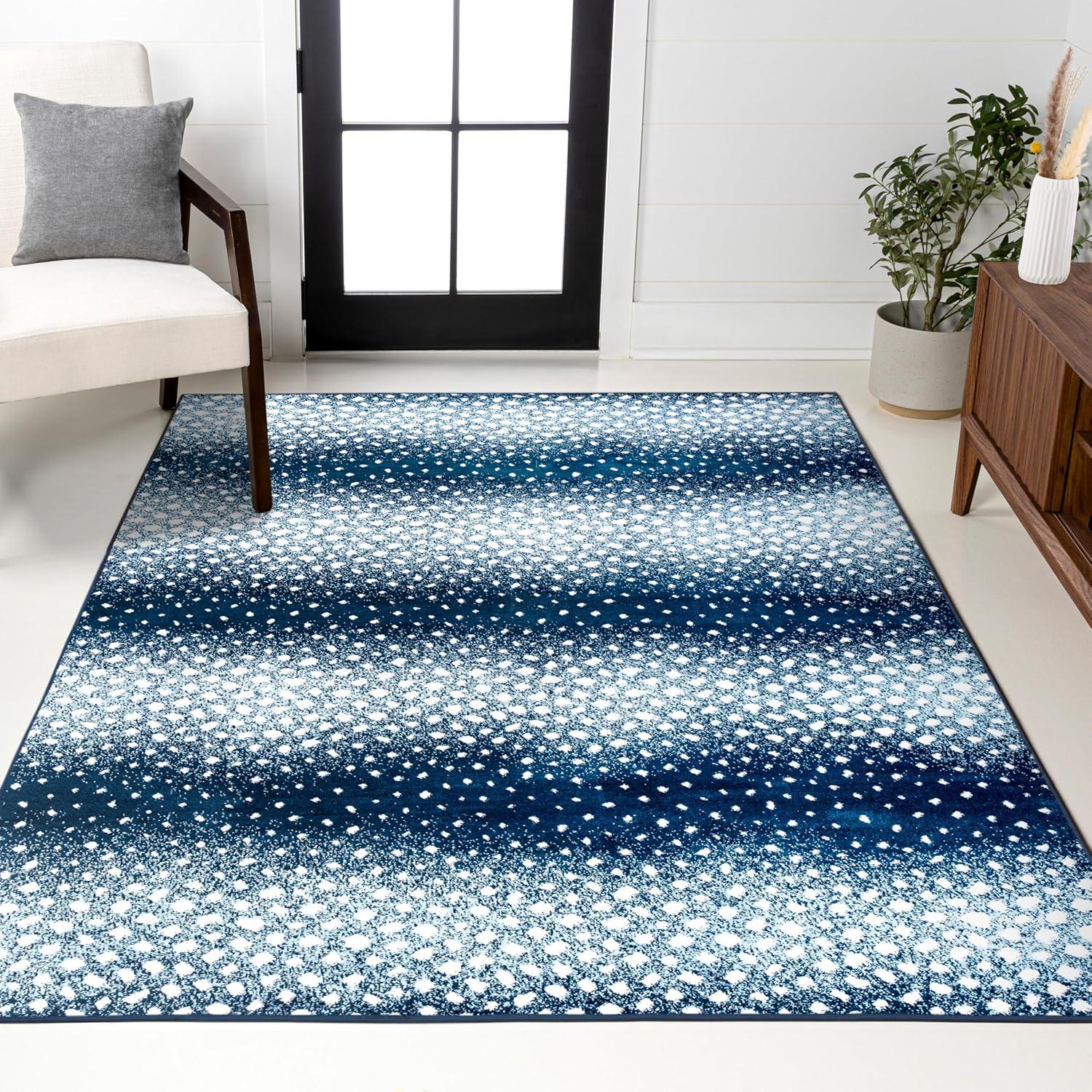 4'x 6' Antelope Modern Animal Area Rug, Navy/Cream - JONATHAN Y