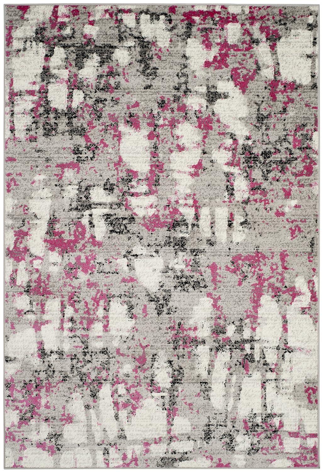 Skyler SKY193 Power Loomed Indoor Area Rug - Grey/Pink - 8'x10' - Safavieh