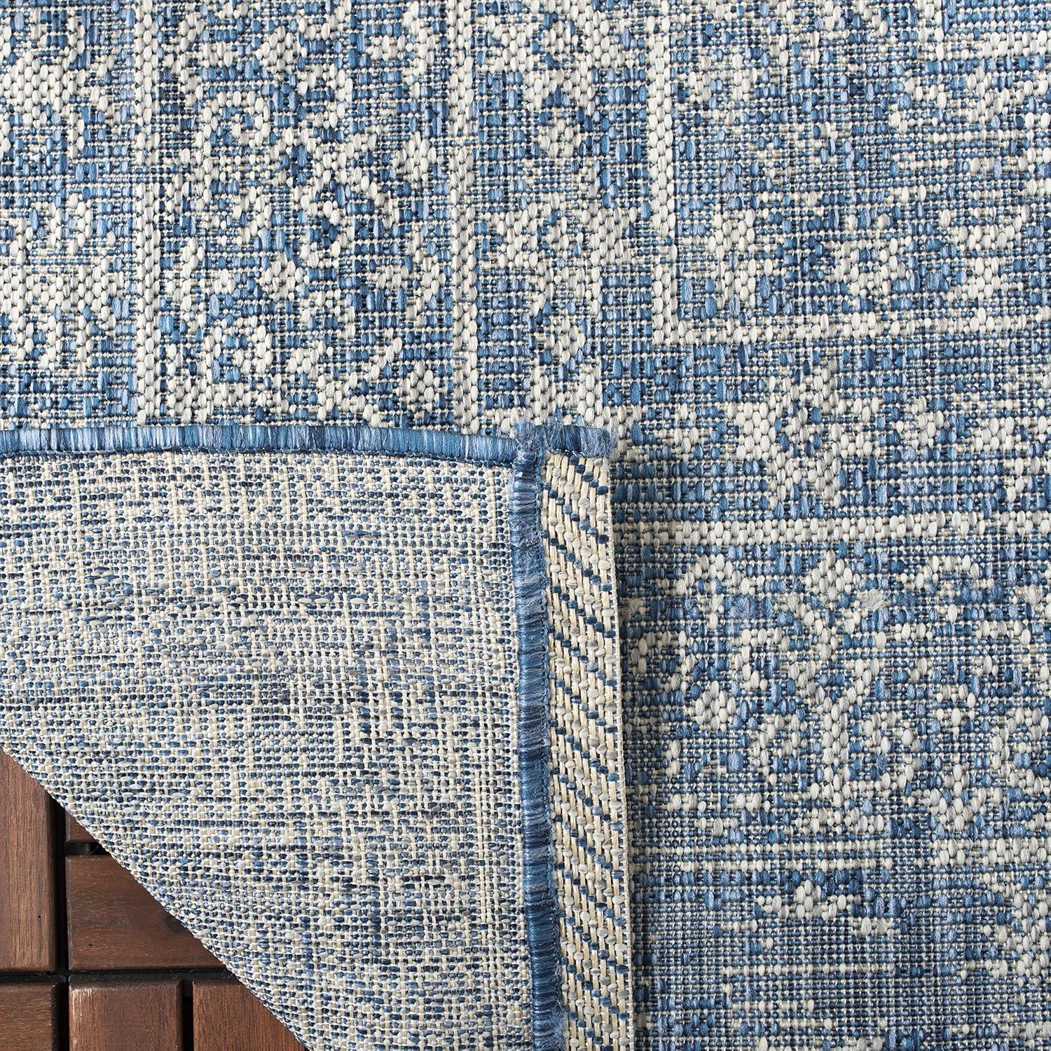 Courtyard CY8482 Power Loomed Indoor/Outdoor Area Rug - Navy/Gray - 5'3"x7'7" - Safavieh.