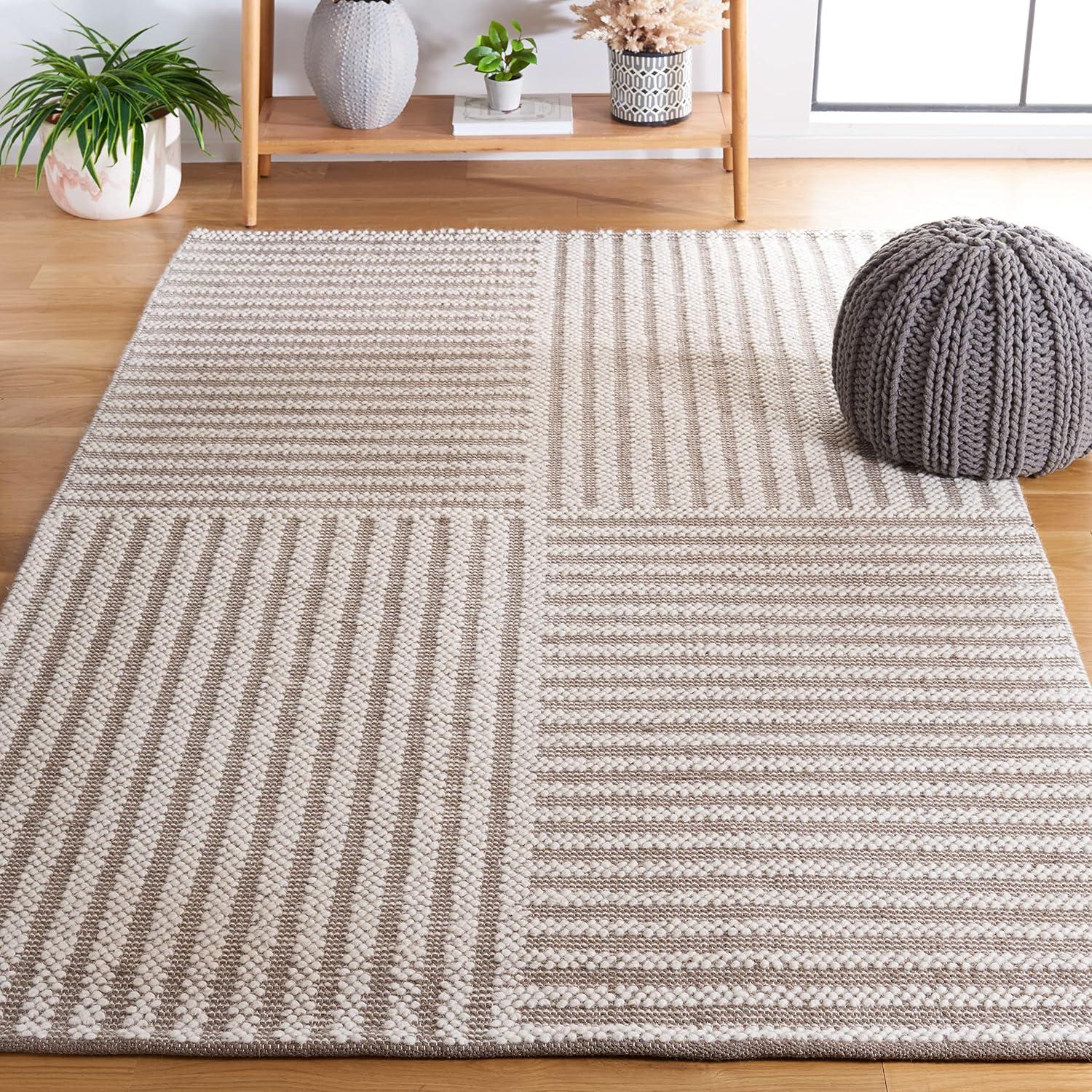 Natura NAT852 Hand Loomed Indoor Area Rug - Ivory/Grey - 5'x8' - Safavieh