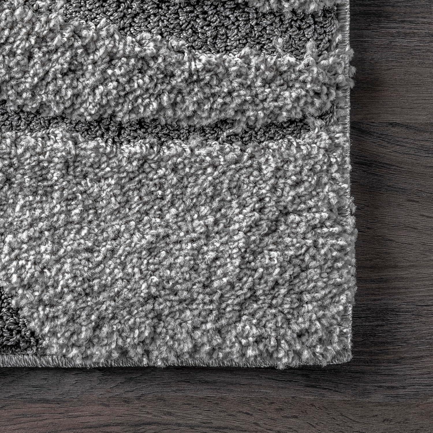Nuloom Carolyn Abstract 5x8 Shag Indoor Area Rug for Living Room Bedroom Dining Room Nursery, Dark Grey