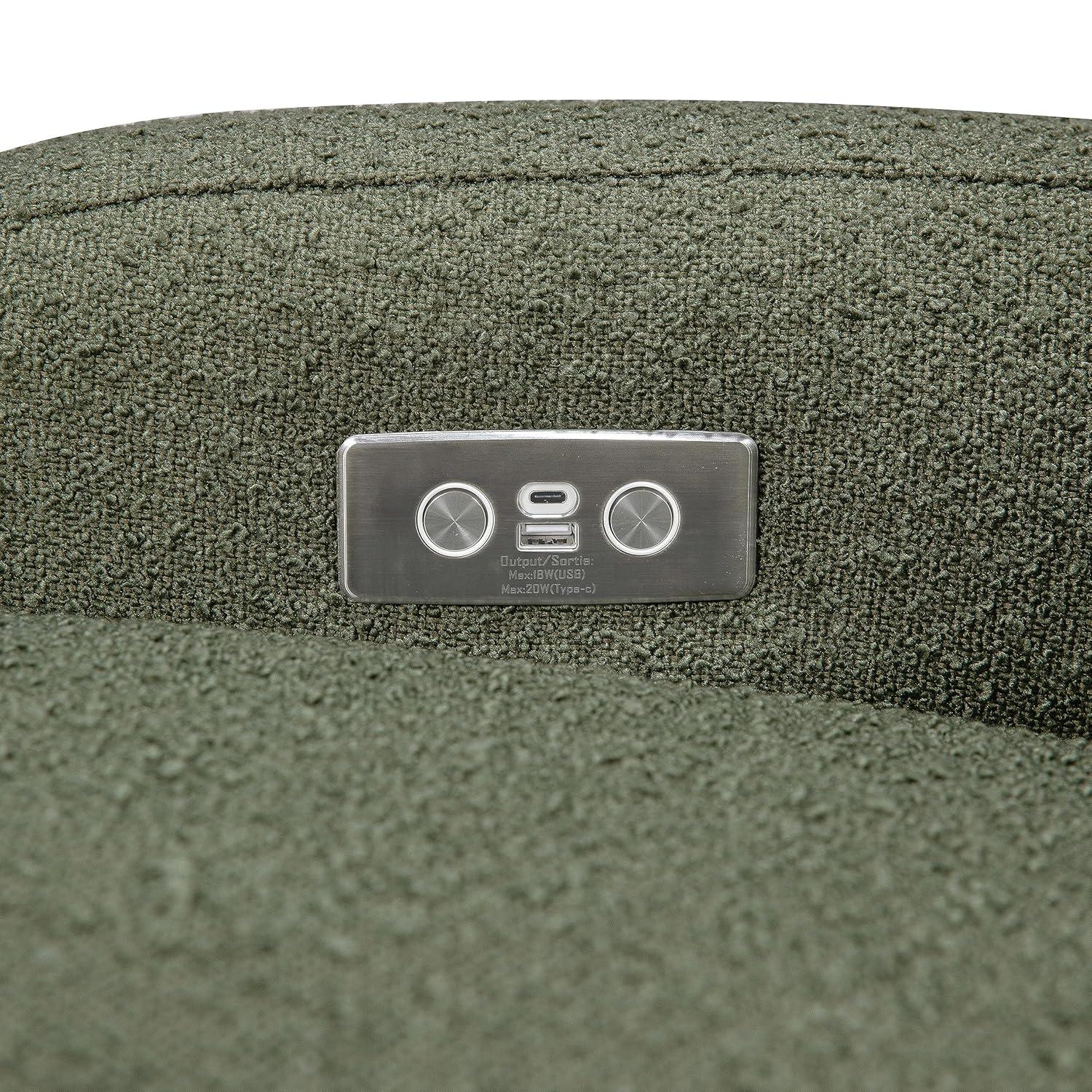 Nami Electronic Recliner and Swivel Glider Recliner in Shearling with USB port