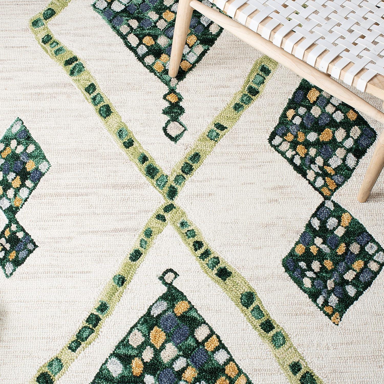 Aspen APN702 Hand Tufted Area Rug - Green/Ivory - 7'x7' - Safavieh.