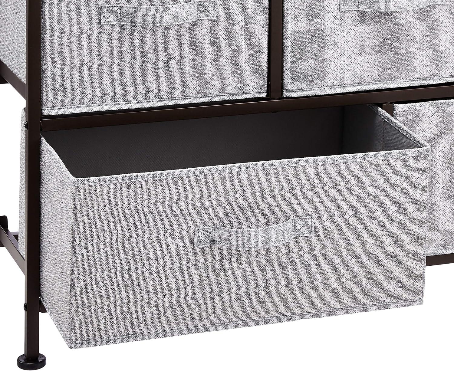 Extra Wide Fabric 5-Drawer Storage Organizer Unit for Closet, Bronze