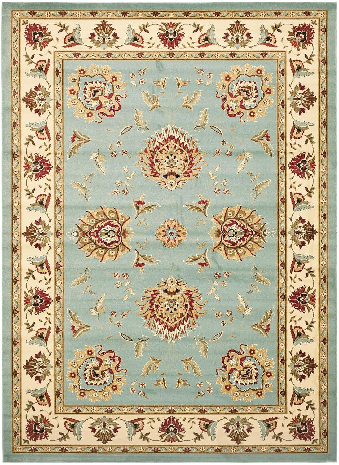 Lyndhurst LNH555 Power Loomed Area Rug - Blue/Ivory - 8'9"x12' - Safavieh