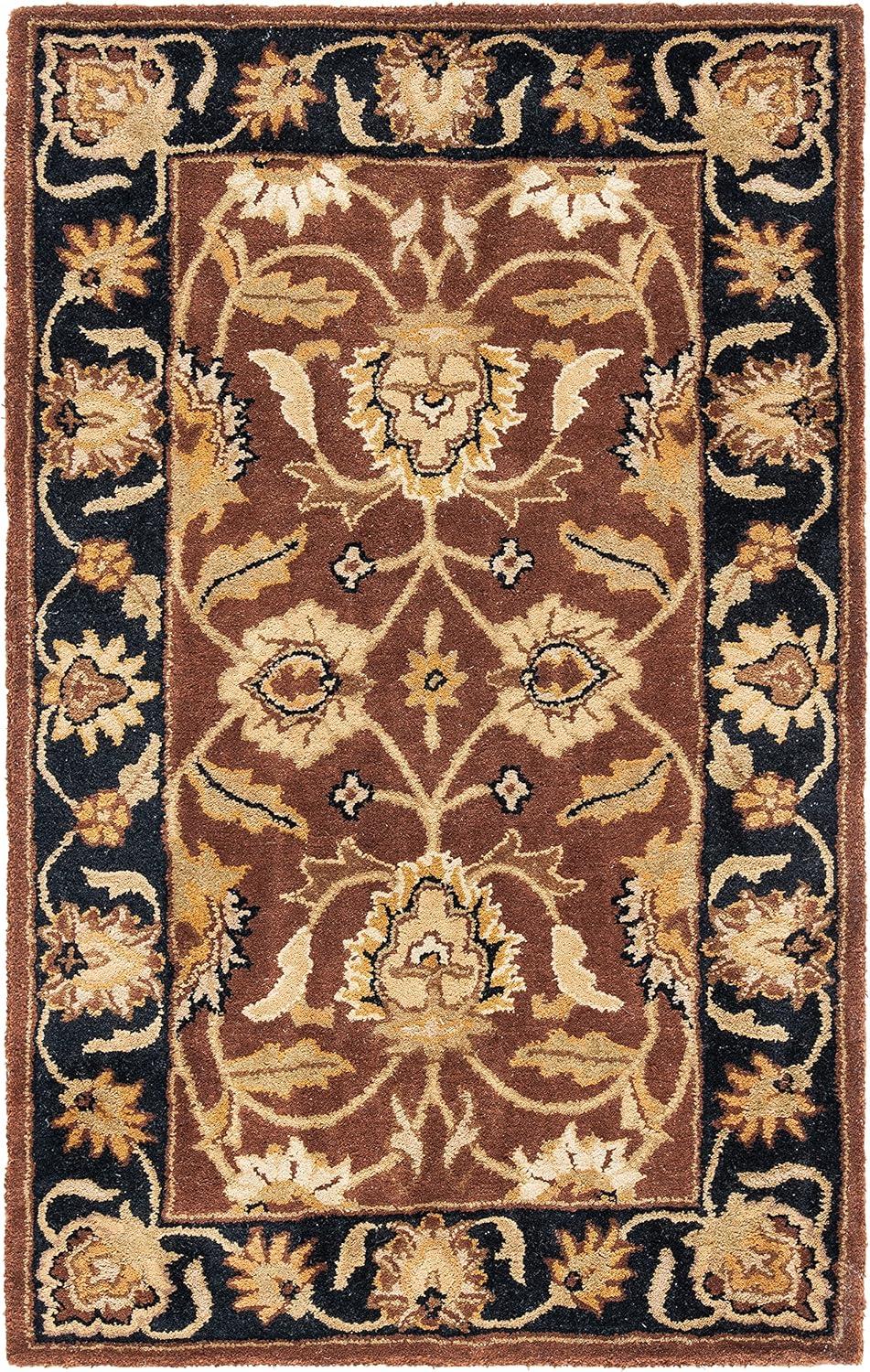 SAFAVIEH Classic Shanelle Traditional Wool Area Rug, Rust/Black, 2' x 3'