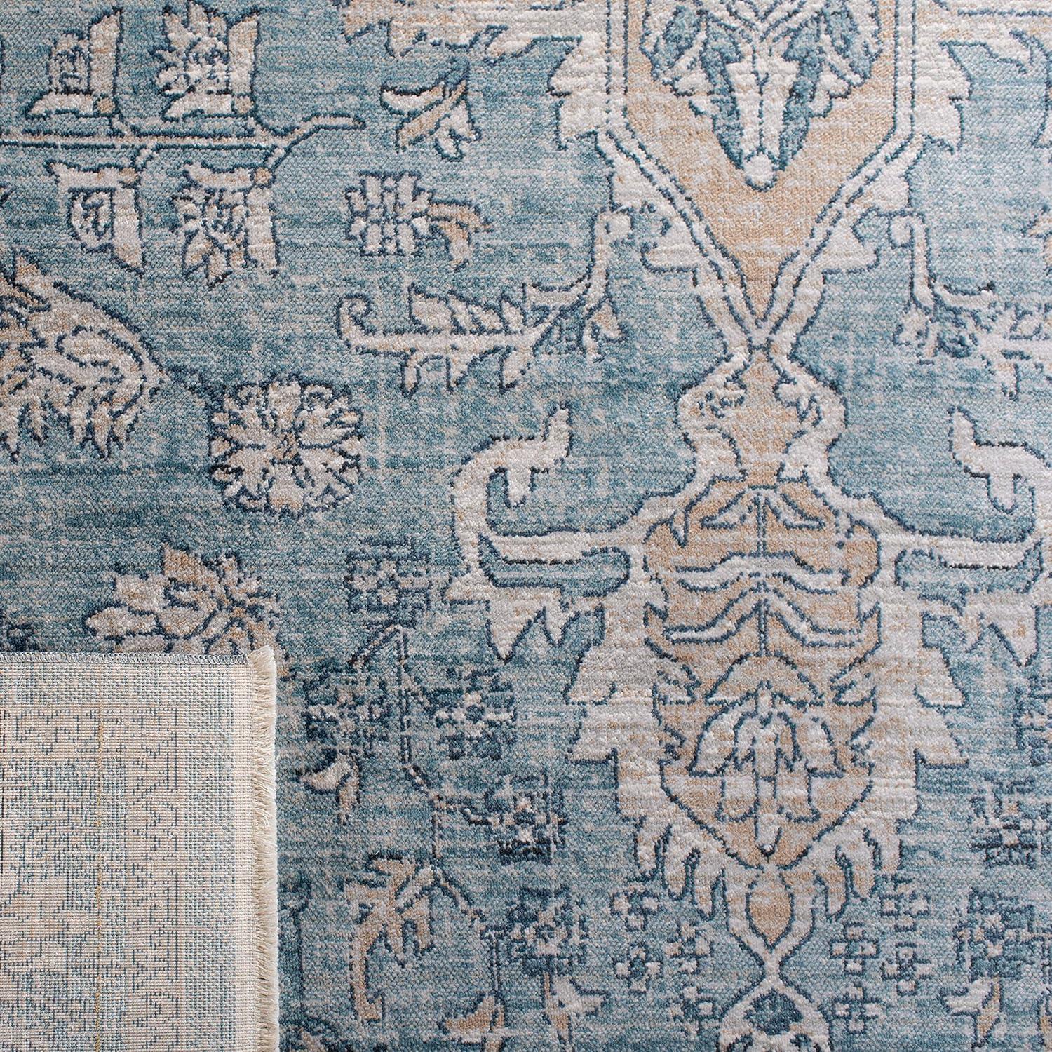 SAFAVIEH Victoria Jackalyn Floral Bordered Area Rug, Blue/Grey, 12' x 16'