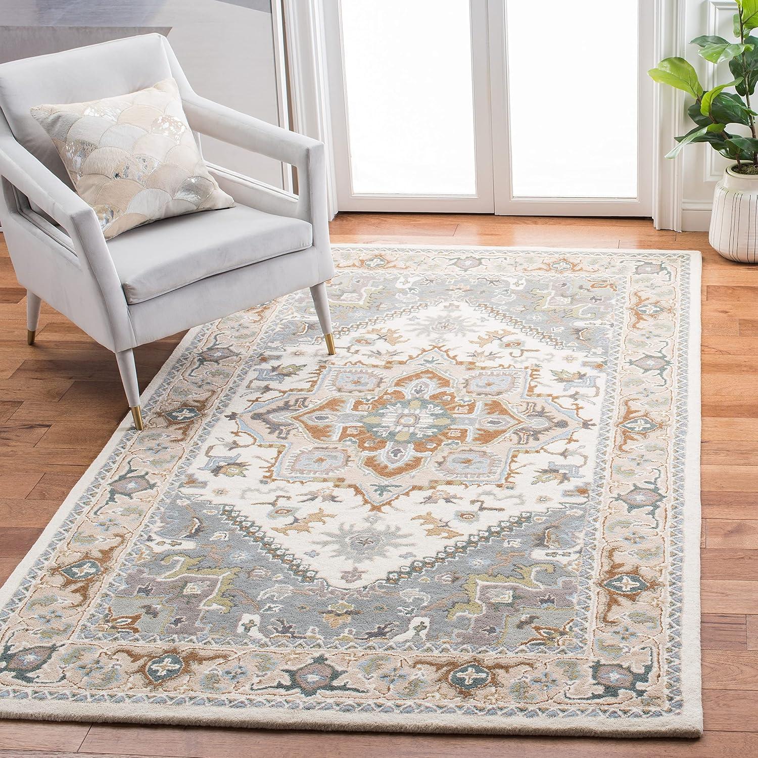Heritage HG625 Handmade Accent Rug - 3'x5' - Green/Light Brown - Safavieh