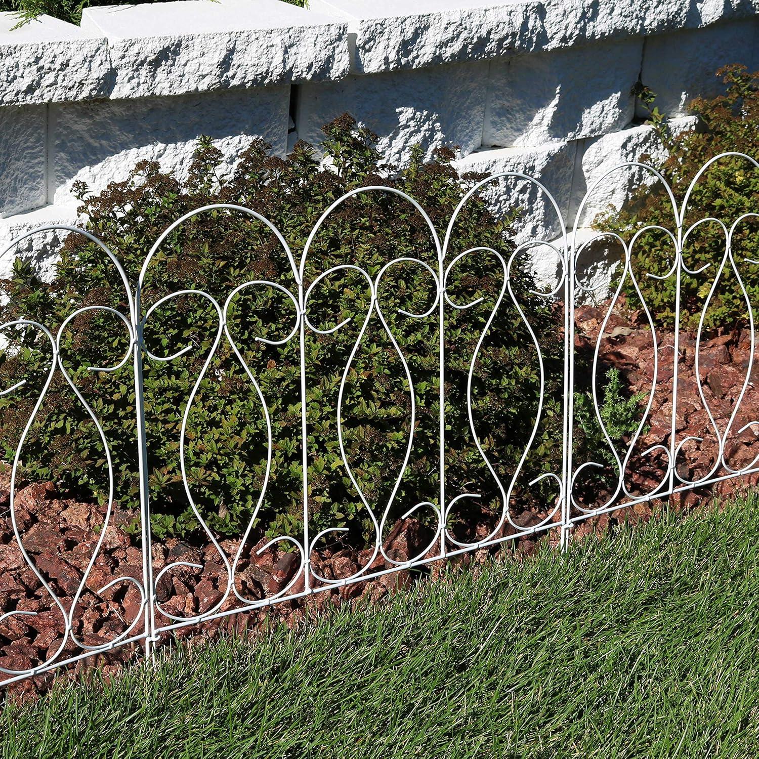 SunnyDaze Decor Traditional 24" x 24" Steel Decorative Garden Fence Panels (Set of 5)